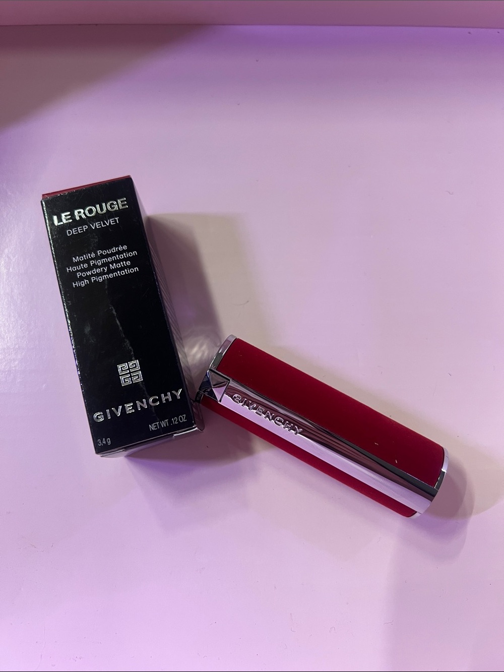 Givenchy Le Rouge Deep Velvet Lipstick — Bold Crimson Case